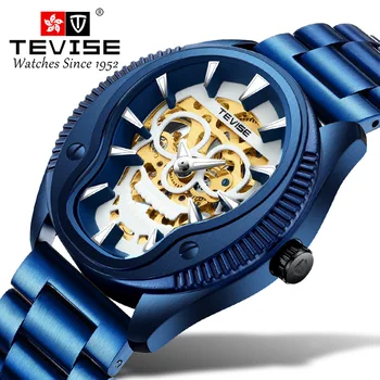 

TEVISE Top Brand Luxury Automatic Mechanical Men Watches Fashion Creative Design Sport Luminous Waterproof Skeleton Watch