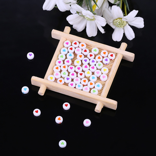 beaded handmade DIY jewelry accessories round love beads and # word beads acrylic clothing accessories loose beads