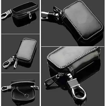 

Black PU Leather Cowhide Key Holder Keychain Ring Case Bag For Chevrolet