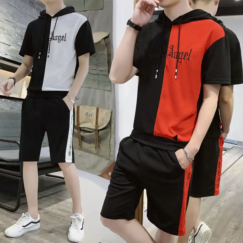 Sweatshirt and shorts set mens Clearance