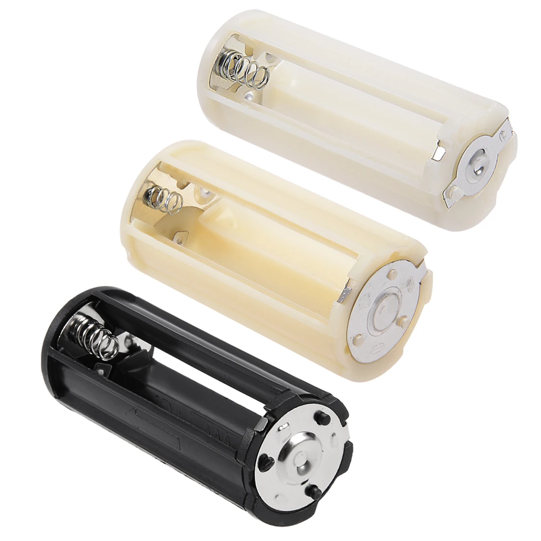 

uxcell Uxcell 2/3/5/6/10 PCS 3x1.5V AAA Series Connection Plastic Black Cylinder Battery Storage Holder Adapter