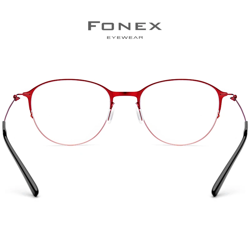 FONEX очки из титанового сплава мужские круглые оправы для очков женские оптические оправы по рецепту Близорукость корейские Безвинтовые очки 98612