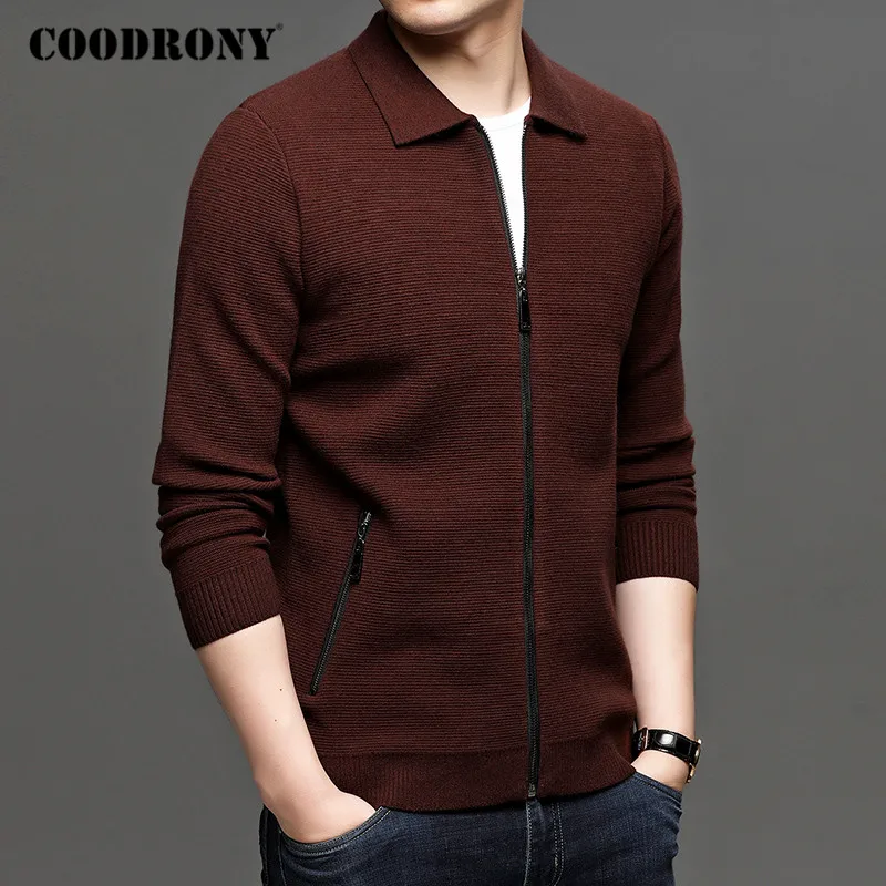 COODRONY Brand Cardigan Men Fashion Streetwear Sweater Coat Men Autumn Winter New Arrival Thick Warm Wool Cardigans Pocket C1197 2