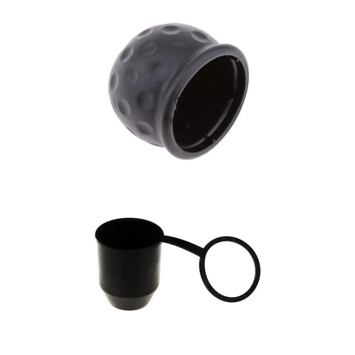 

2Pcs Black Tow Bar Ball Cover Cap Car Towing Hitch Towball Trailer 50mm