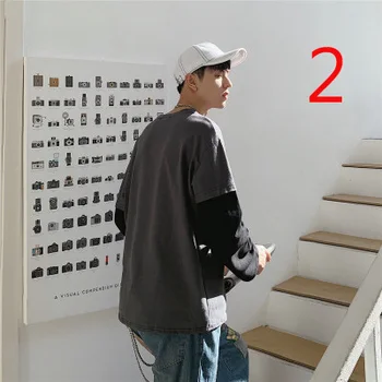 

2019 spring and autumn sweater men's round neck hedging solid cotton jacket