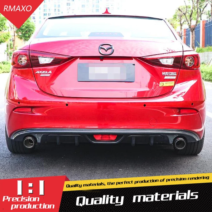 

For Mazda3 Axela Rear spoiler ABS Rear Bumper Diffuser Bumpers Protector For 14-17 Axela Body kit bumper rear lip rear spoiler
