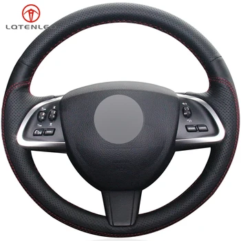 

LQTENLEO Black Genuine Leather Car Steering Wheel Cover For Jaguar XF XF S XFR XF Sportbrake 2012-2015 XK XKR-S XKR 2012-2018