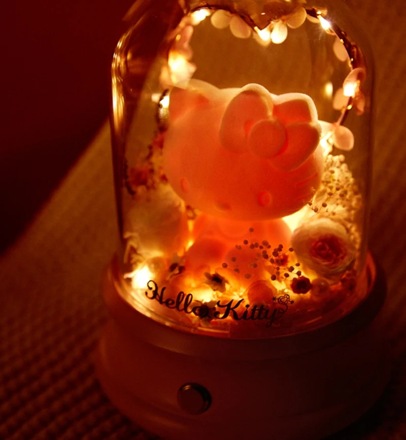 Японский hello kitty Presrved свежий цветок Bluetooth беспроводной динамик розовый романтический сад музыкальная шкатулка Ночной светильник подарок на день рождения