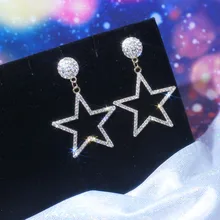 Блестящая сторона, новинка, модный бренд, ювелирное изделие, кристалл, звезда, серьги-гвоздики для женщин, простой стиль, подарок, жемчужные серьги