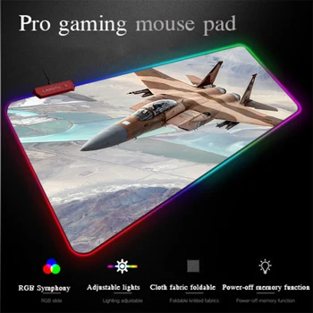 

Yuzuoan Custom LOGO Picture Size XXL Programming Mouse Pad Airplane War LED Lighting Backlit Large RGB Mouse Pad Universal 90X40