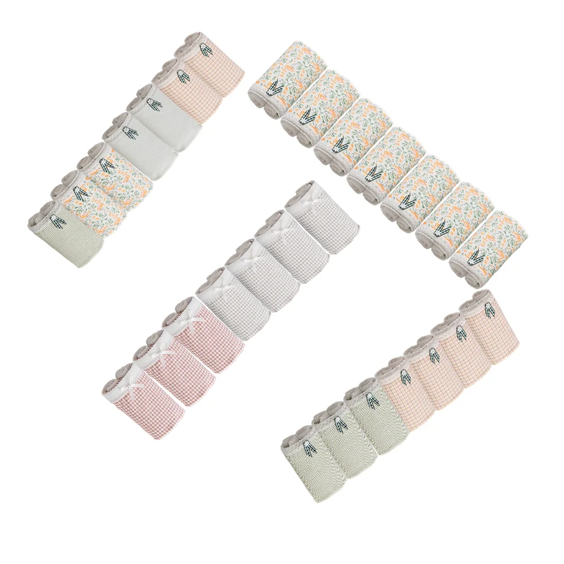 

Трусы женские х/б, 7 шт./лот, однотонные, со средней посадкой