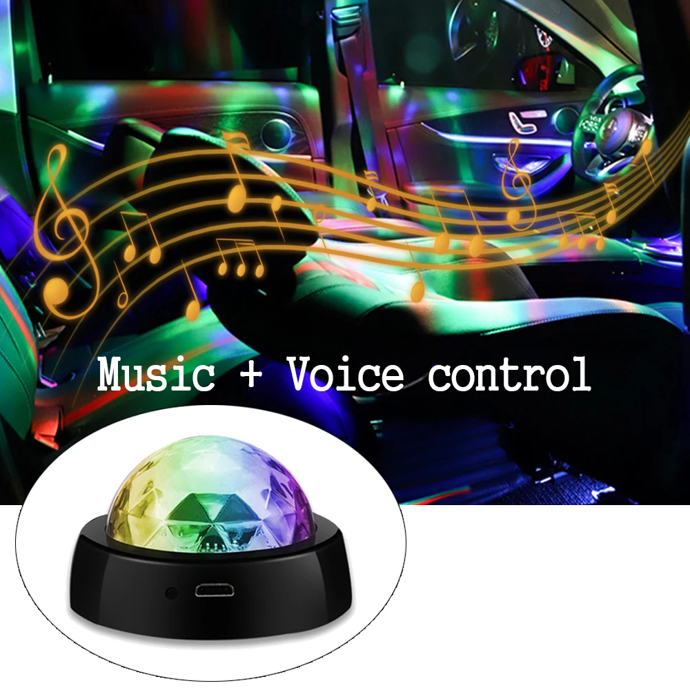 

FORAUTO Car LED Atmosphere Light DJ RGB Colorful Music Sound Lamp Magic Stage Effect Lights Auto Decorative Lamp USB Recharge