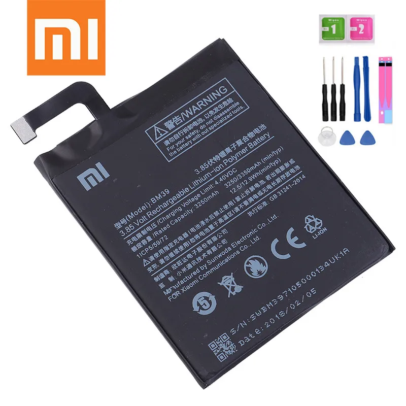Аккумулятор Xiaomi BM39 3250 мАч для Mi 6 Mi6 BM 39|Аккумуляторы мобильных телефонов| |
