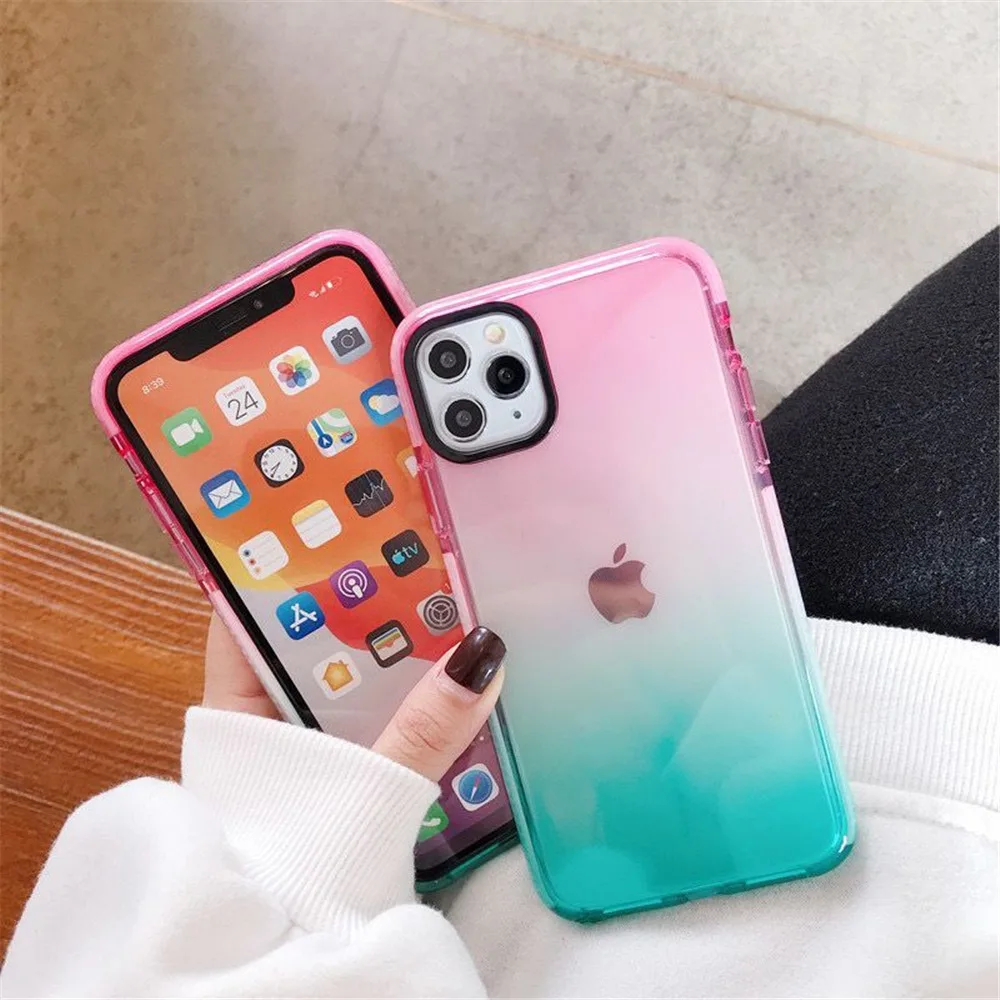 50Pcs/Lot Gradient Shockproof Phone Case For