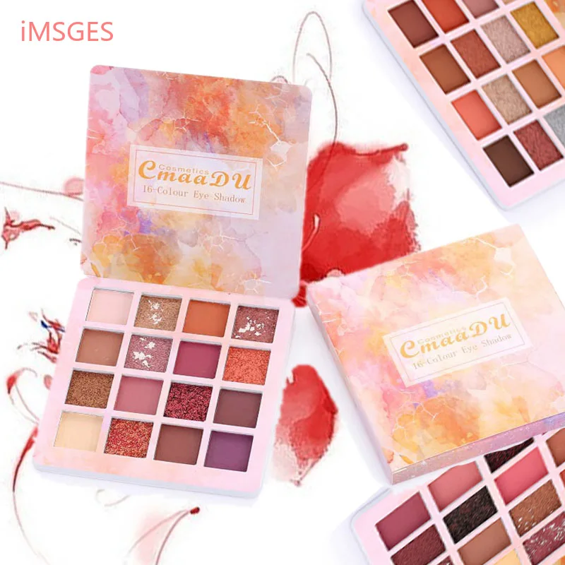 

16 Colors Eyeshadow Palette Makeup Cosmetics Peach Blossom Eyes Shadow Powder Pigment Natural Make Up Long-lasting Cosmetic D42