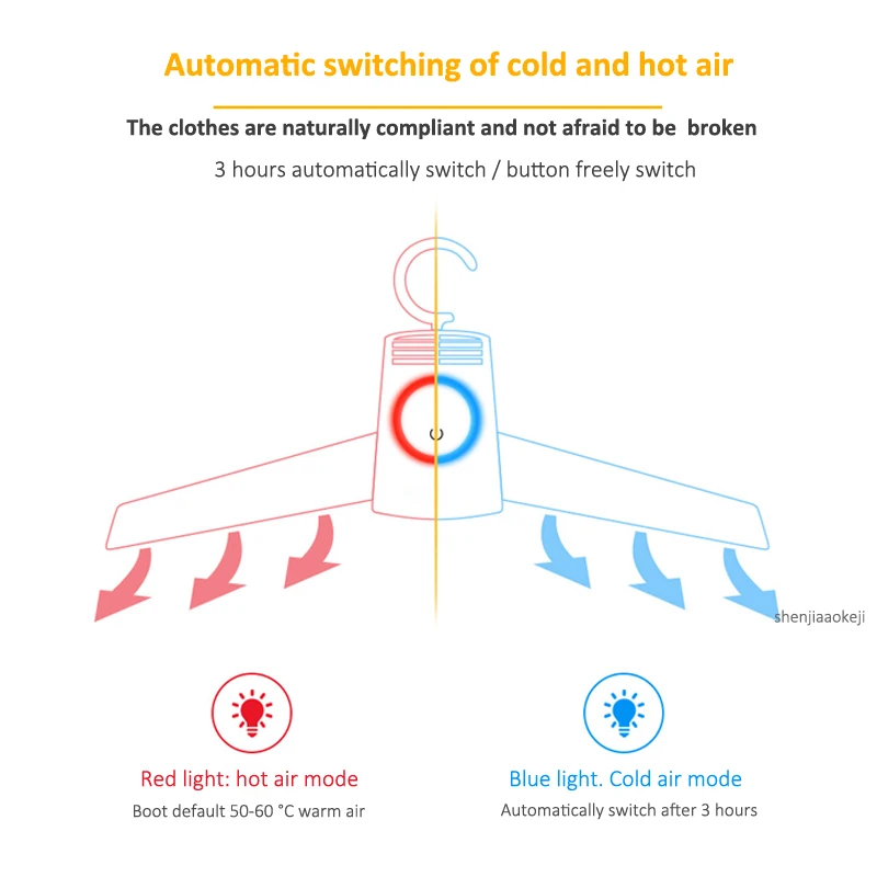 Портативная мини-сушилка с тройной защитой от горячего и холодного ветра быстросохнущая вешалка PTC Отопление 3h сушилка для обуви и одежды