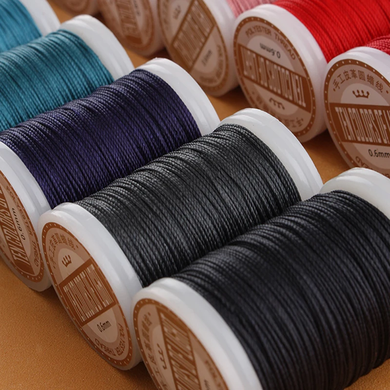 Waxed Thread Sewing Leather 0.45mm  Handmade Leather Waxed Thread - 210d  70m Leather - Aliexpress