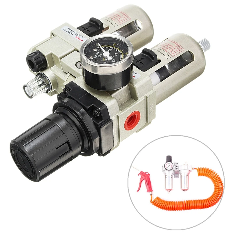 

AC3010-03 3/8 Inch BSP Air Compressor Filter Water Separator With Alloy Regulator Mechanical Gauge Hardware Pneumatic Part