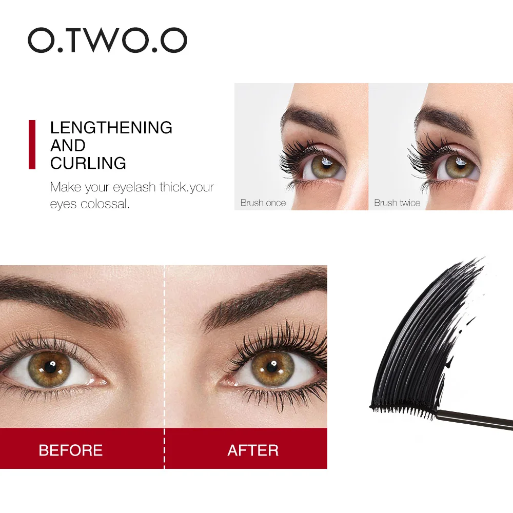 O.TW O.O Super objętość tusz do rzęs wydłużenie wodoodporny Curling Mascara 4D jedwabne włókna przedłużanie rzęs makijaż oczu