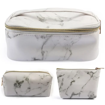 

3Pcs/set New Style Fashion Makeup Bag Marble Multi-Function Purse Box Travel Makeup Cosmetic Bag Toiletry Pencil Case
