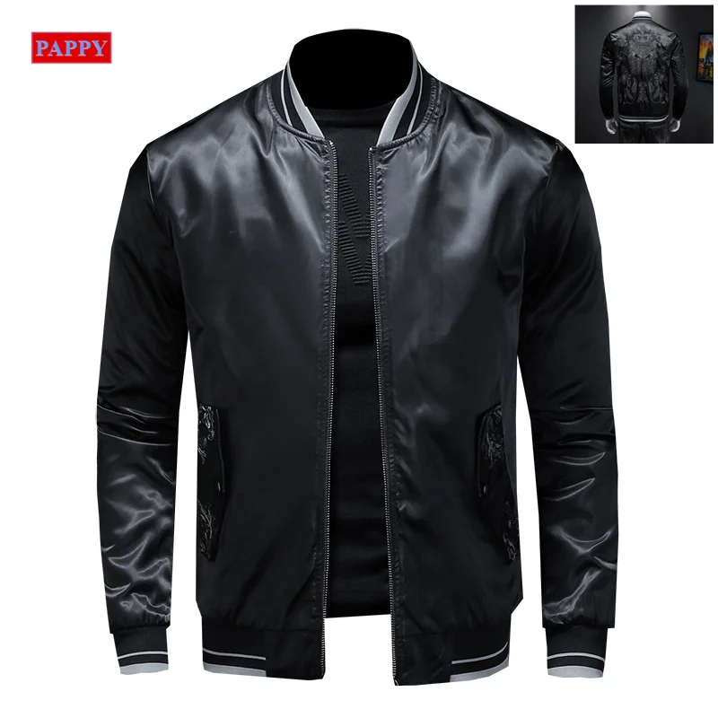 

2020 new black men jacket fashion zipper Baseball jacket men coat