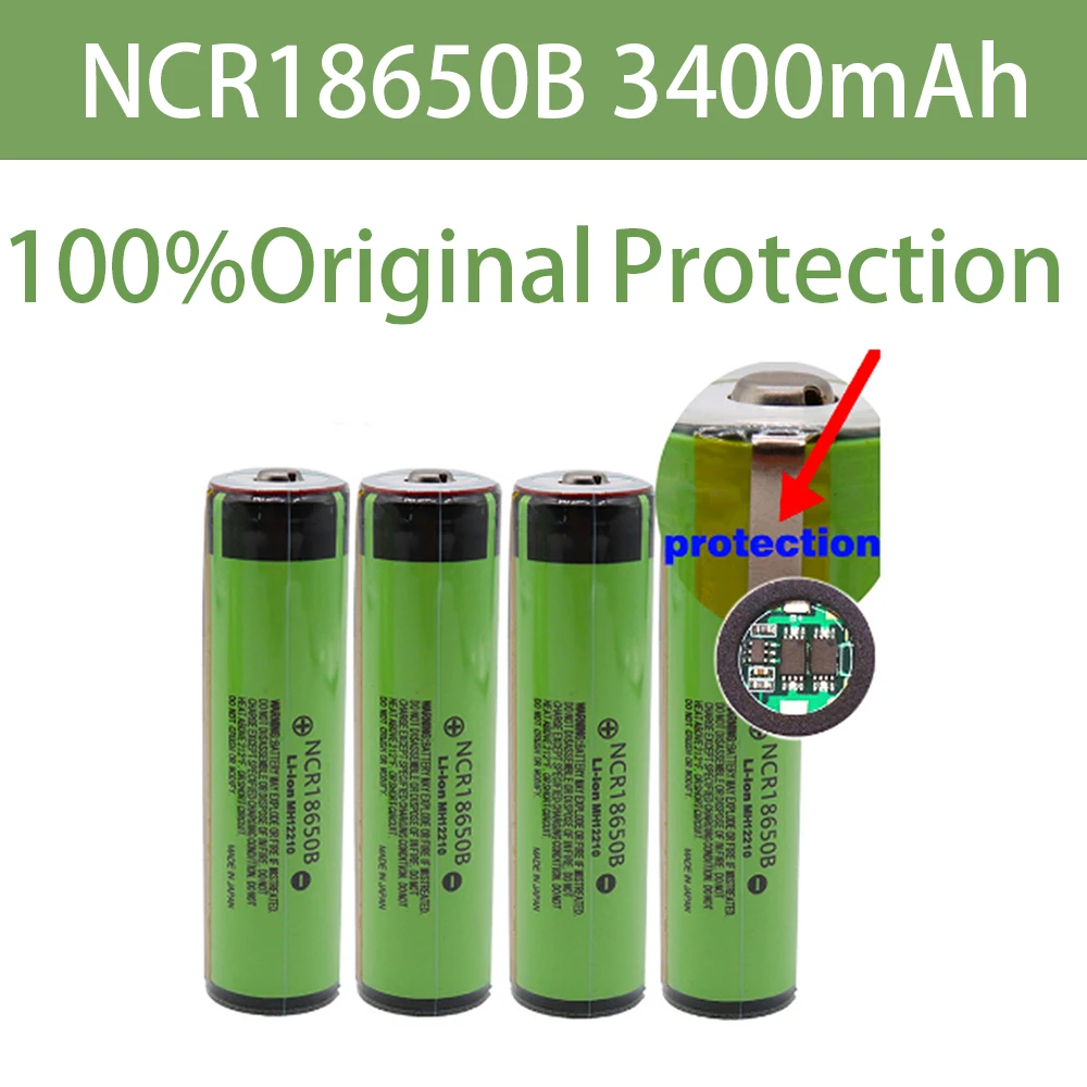 Аккумуляторная литий-ионная батарея 100% NCR18650B 18650 в с печатной платой 3 7 мАч для