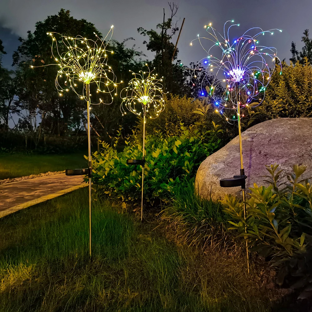 LEDs Outdoor Solar Lawn Lights Fireworks Patio String Lamps solar lights solar fireworks lights solar led lights garden lighting for Camping Christmas Party Garden Patio Terrace Decoration