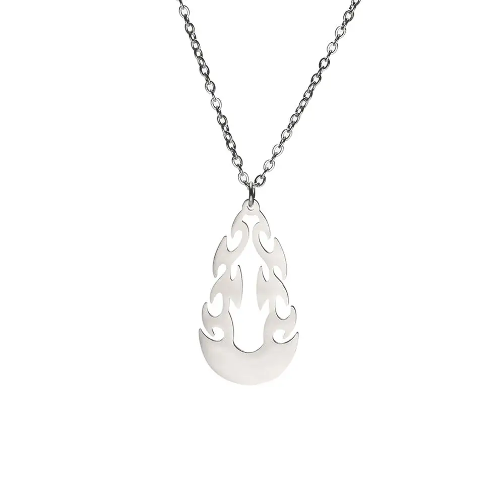 Silver My shape серебряное кольцо Тотем огня 316L ожерелье из нержавеющей стали древнее серебро/черный/золото ожерелье s Женщины/мужчины кулон колье ювелирные изделия подарок - Окраска металла: Silver