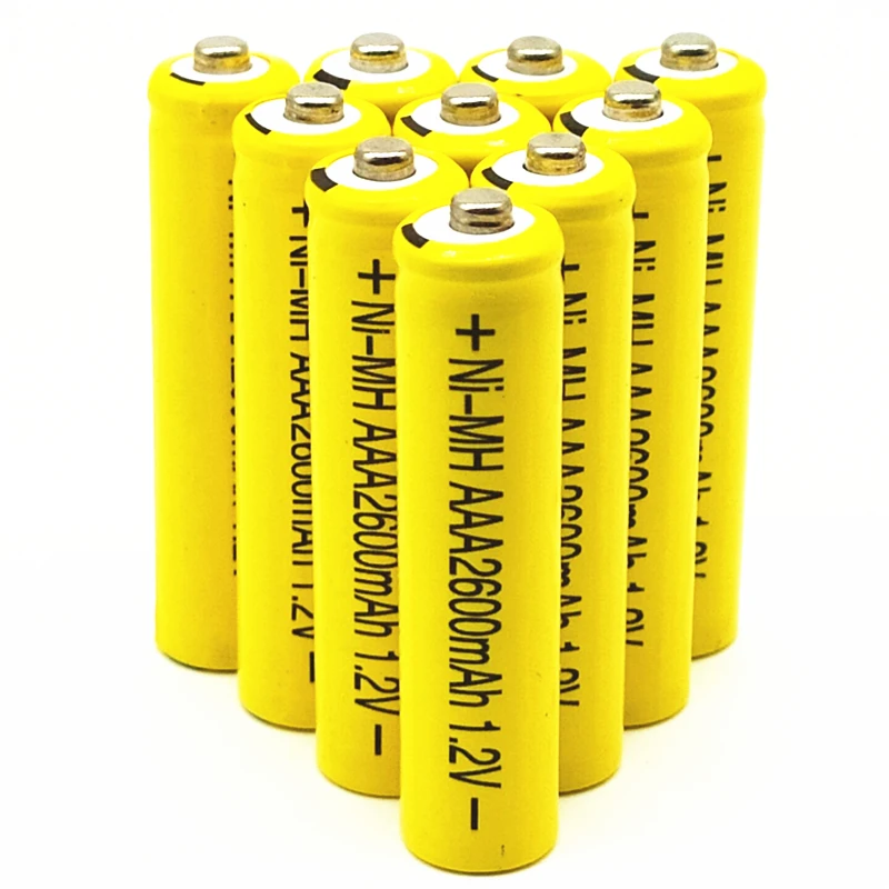 10 шт./лот высокая энергия 1,2 V 2600mAh NiMh AAA аккумуляторная батарея Ni-MH 3A батареи Battria