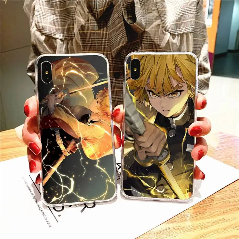 Cool Agatsuma Zenitsu Phone Case For Iphone 7 8 Plus X Xs Max Xr 11 12 13 Mini Pro SE2 Transparent Soft Cover | Мобильные телефоны
