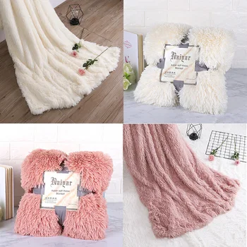 

Soft Blanket Super Soft Fuzzy Fur Elegant Cozy Fluffy Throw Blanket Bed Sofa Bedspread Long Shaggy Soft Warm Bedding Sheet