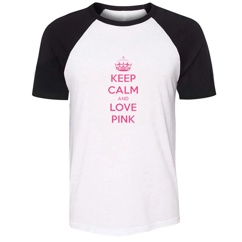 Мужская футболка с принтом Keep Calm and Pink It 100% графическая коротким рукавом