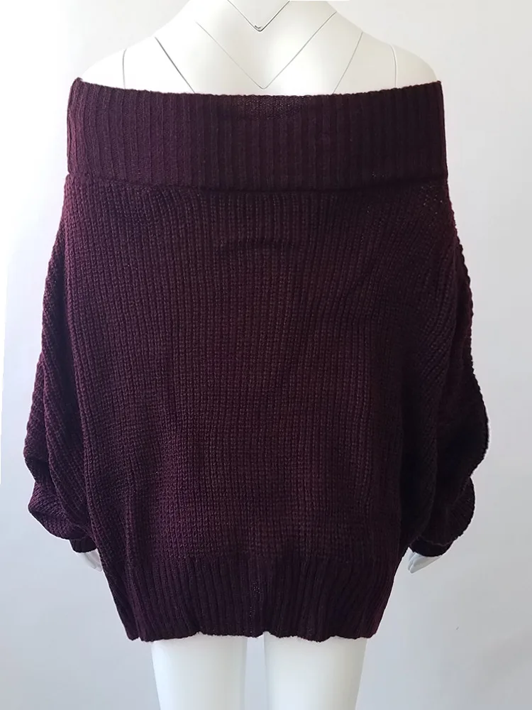 CHRLEISURE свитер на одно плечо женские свободные повседневные Пуловеры и свитера женские осенние однотонные милый пуловер 1ak220