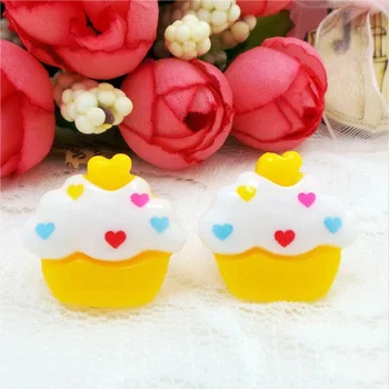 

18mm Mini Food Sweet Cute Heart Cake Resin Flatback Cabochons for Phone Deco Scrapbooking DIY Decoration Craft 100Pcs