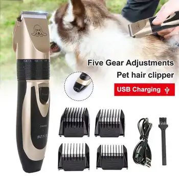 

Rechargeable Pet Dog Hair Trimmer Animal Grooming Clippers Cat Cutter Machine Shaver Electric Scissor Clipper With 4 Limit Comb