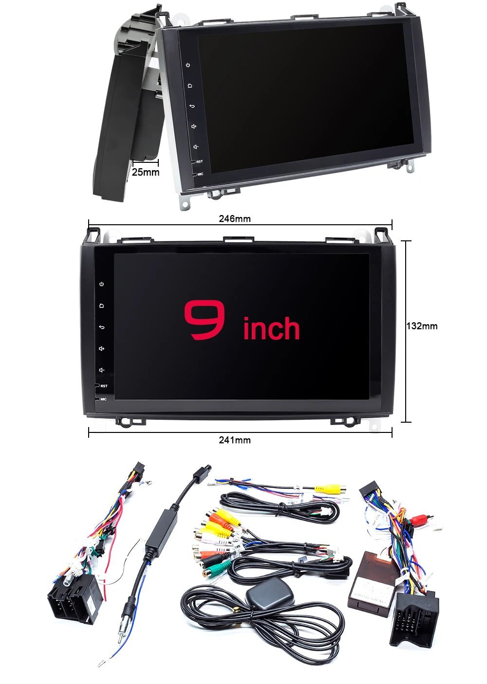 2 din android 9,0 Автомагнитола для Mercedes Benz B200 Sprinter W906 W639A B класс W169 W245 Viano Vito Мультимедиа gps стерео аудио