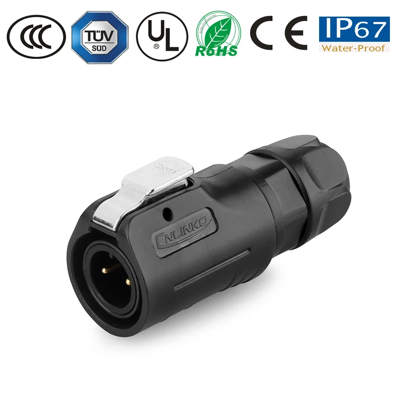Водонепроницаемый разъем штекер гнездо M12 2pin powercon/светодиодный свет/Солнечная/Электроника IP67 разъем пастик