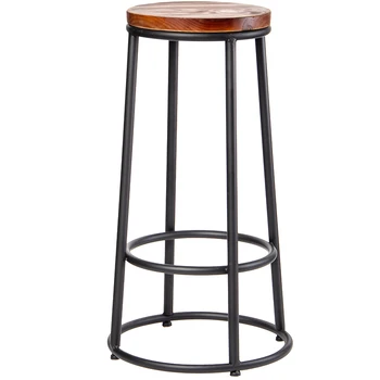 

Custom Iron Wooden Loft American Iron Bar Chair High Footstool Cash Reception Desk Chair Coffee Shop KTV Bar Chair Industrial