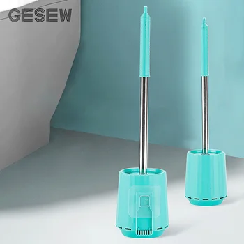 

GESEW Creative Silicone Toilet Brush Soft Bristle Head Cleaning Brush Wall-mounted Cleaning Supplies Bathroom Accessories Sets