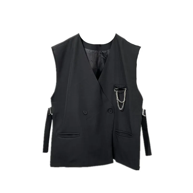 Men's Sleeveless Coat Spring And Autumn New Work Style V-Neck Fashion Casual Casual Loose Large Waistcoat