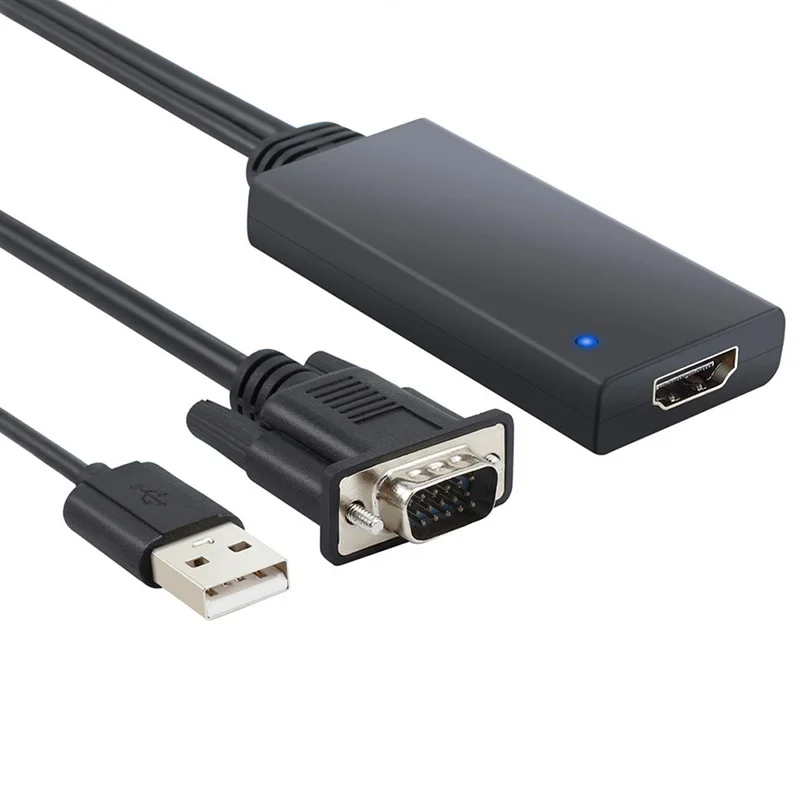 VGA к HDMI адаптер для компьютера дисплей экранный проектор HD TV VGA Мужской к HDMI Женский VGA HDMI конвертер дополнительный аудиокабель USB