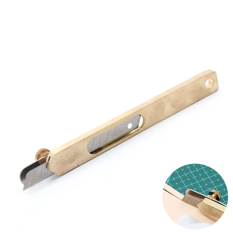 

1 Pcs Brass Material Leather Craft Tools DIY Incision Cutter Knife Trimming Knife With Blade Leather Cutting Tool Patchwork