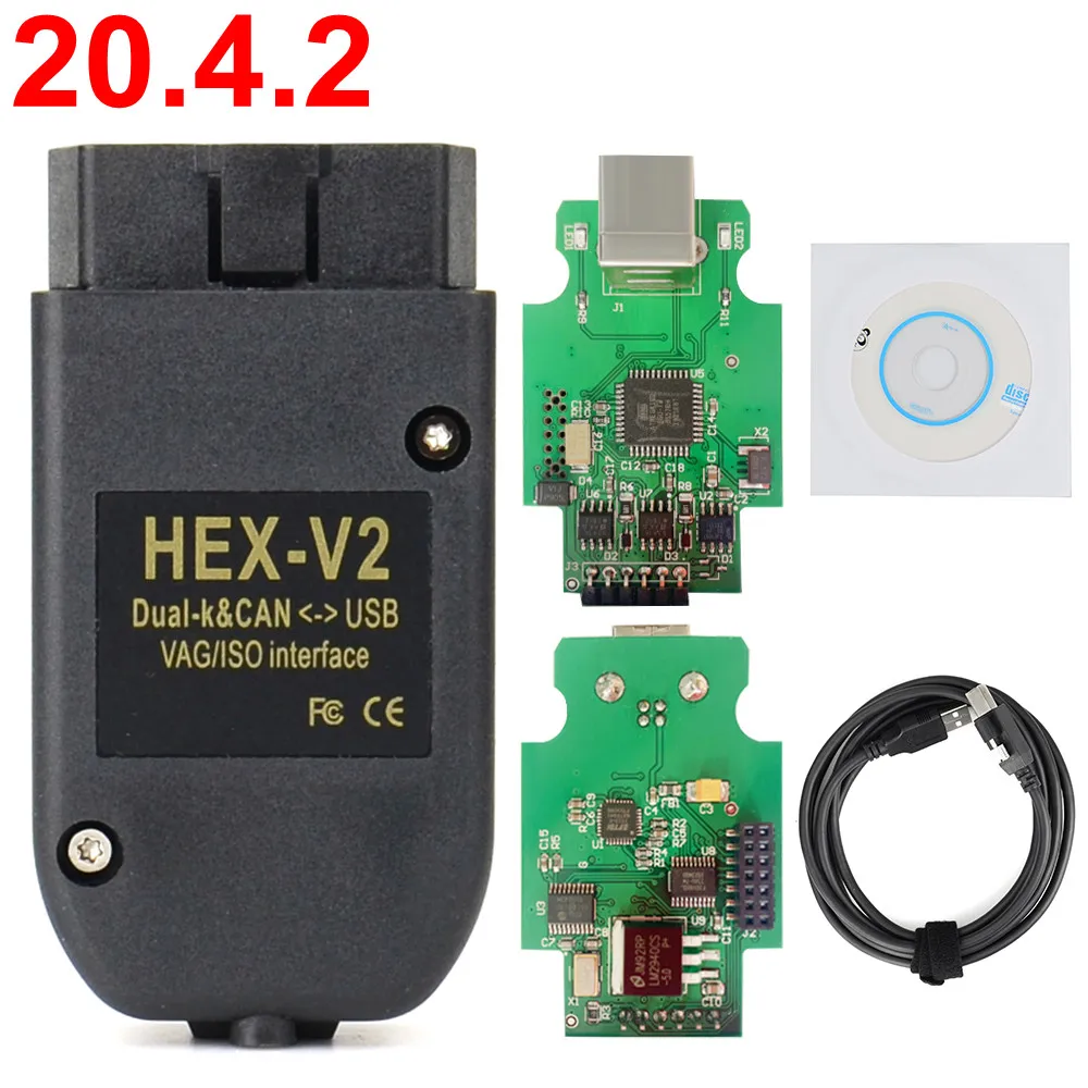 Recentemente vag com 20.4.2 hex pode interface usb para vw audi skoda seat vag 19.6.2 atmega162 + 16v8 + ft232rq multi-línguas