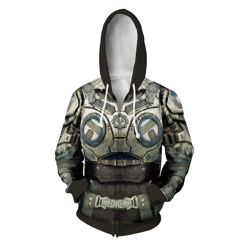 Gears of War marus Fenix 3D толстовки с капюшоном, с принтом; толстовки Косплей Костюм куртка на молнии пуловер с капюшоном спортивный костюм Повседневный Косплей
