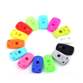 

Popular Accesorios Para Autos Rose Red Key Fob Remote Skin Protector Keyless Jacket Pocket 2Buttons Silicone Car Key Cover Case