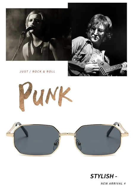 Narrow Rectangular Sunglasses For Men And Women Metal Frame_voghion.com