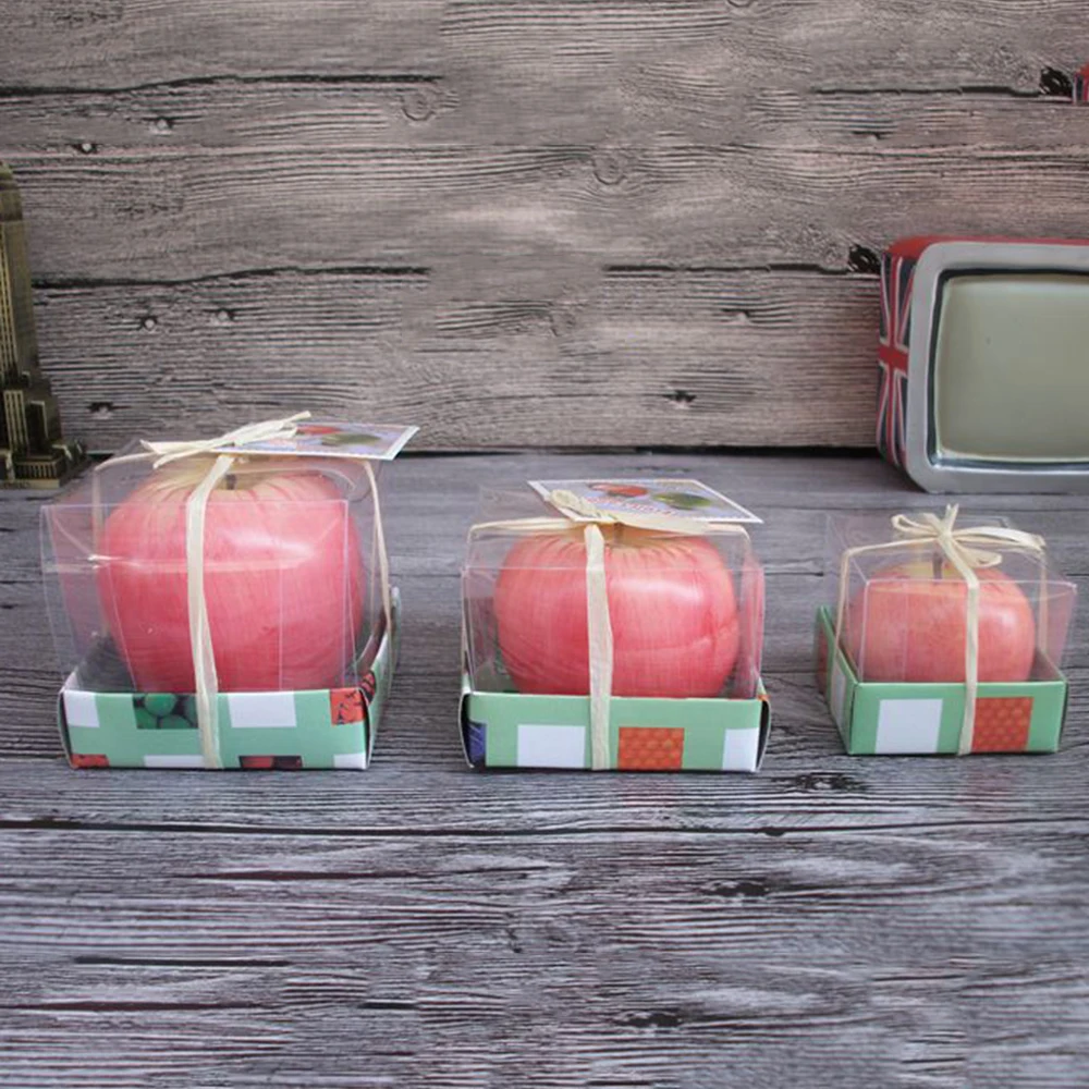 Creative Simulated Apple Fruit Candle Christmas Party Ornament Decor Christmas Eve Gift Birthday Candle Cake Desktop Home Decor