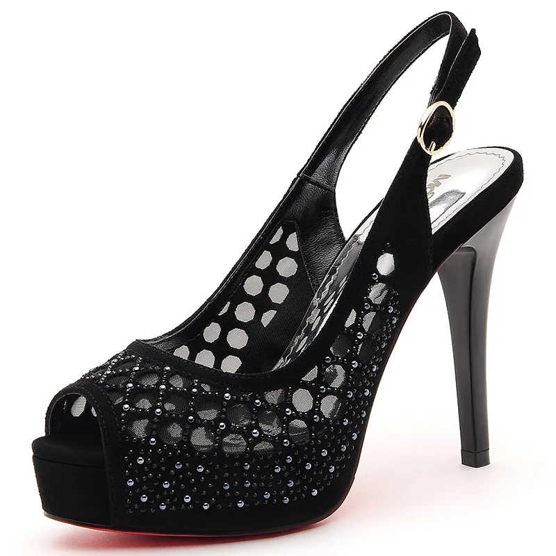 

MOOLECOLE New Fashion Women Sandals Super High Heels 12 CM Red Bottom Women Shoes Peep Toe Thin Heels Sandals For Woman 2-96