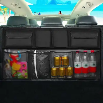 

Oxford Car Trunk Organizer Adjustable Backseat Storage Bag High Multi-use Automobile Seat Back Organizers Net Capacity Univ Y3L5