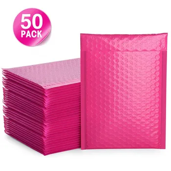 

top selling product Bubble Mailers Padded Envelopes Lined Poly Mailer Self Seal Rose Red 50PC Support Wholesale Dropshipping